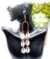 Good Luck Cowrie Girl | Double Strand Cowrie Shell Dangle Earrings