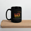 Black. Bold. Blessed. | Black Glossy Mug